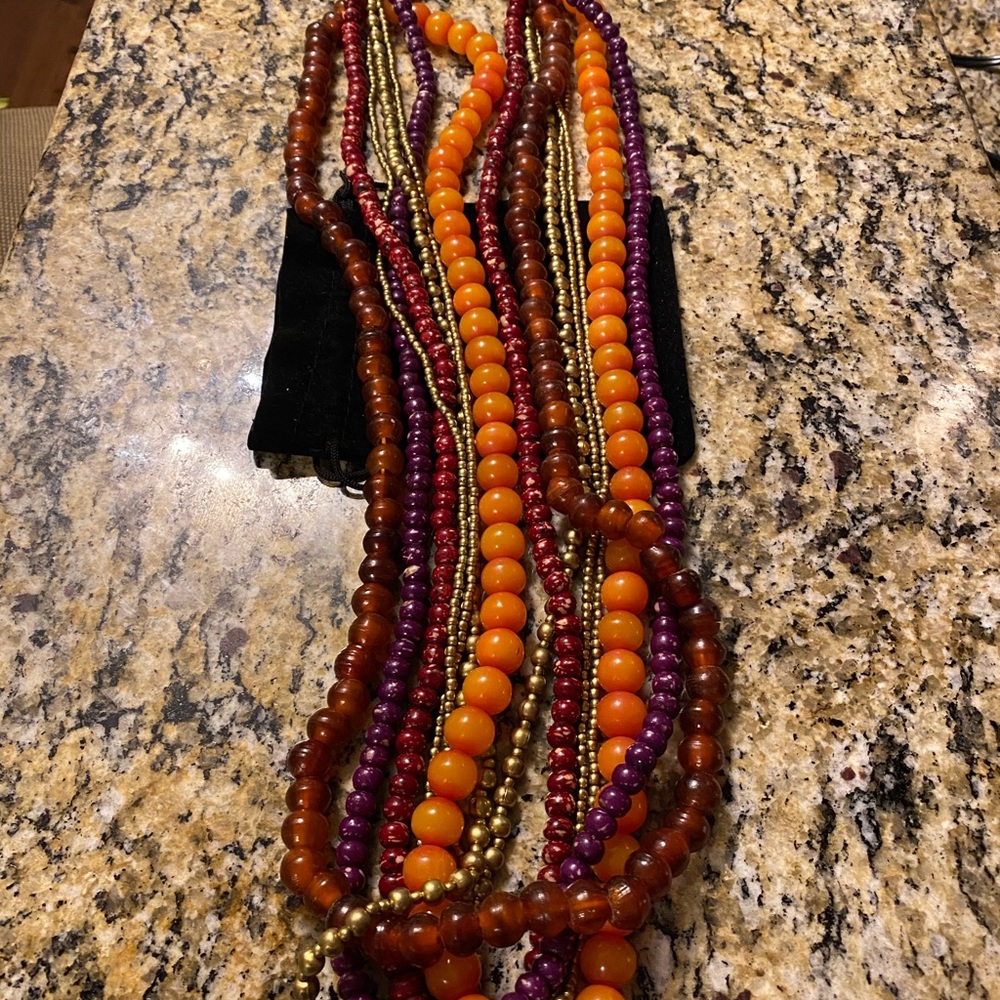 Multi-Color Beaded Statement Necklace